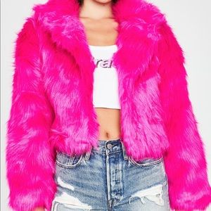 Dollskill Pink Faux Fur Jacket